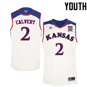 Youth University of Kansas #2 McKenzie Calvert White NCAA Jersey 615549-993