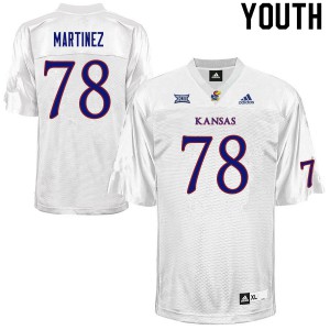 Youth University of Kansas #78 Nicholas Martinez White Football Jersey 836442-863
