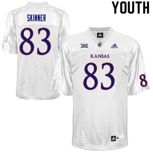 Youth Kansas Jayhawks #83 Quentin Skinner White NCAA Jerseys 128090-857