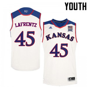 Youth University of Kansas #45 Raef LaFrentz White Stitched Jerseys 979457-144