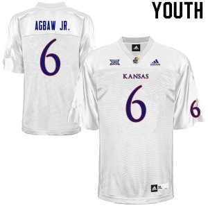 Youth Kansas Jayhawks #6 Valerian Agbaw Jr. White Official Jerseys 576199-845