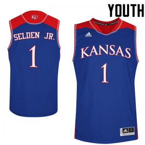 Youth University of Kansas #1 Wayne Selden Jr. Royal Stitched Jerseys 433322-902