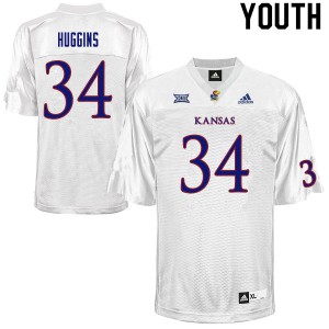 Youth Kansas #34 Will Huggins White Embroidery Jerseys 692251-697