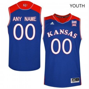 Youth Kansas #00 Custom Blue Official Jersey 839517-813